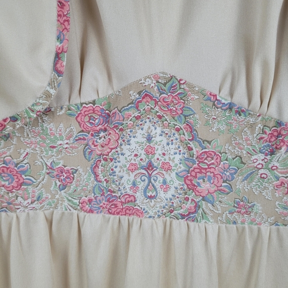 VINTAGE | Algo tiered long sleeve floral hippie vest dress - Picture 6 of 9